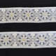 55mm Wide Indian Floral Embroidary Lace with Sequins - White - 4M
